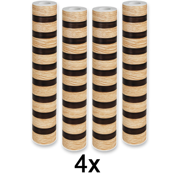 4x Елегантен стикер за стена с дървесен ефект | LINEWALL